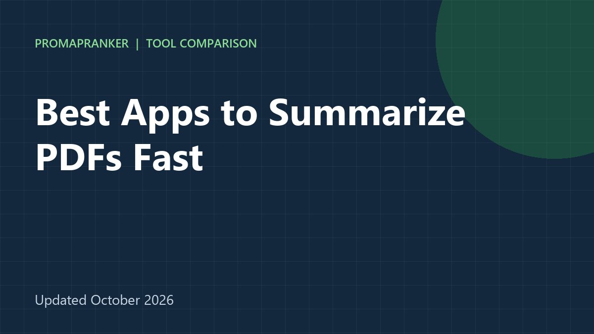 Best Apps to Summarize PDFs Fast in 2026: 7 Apps Compared