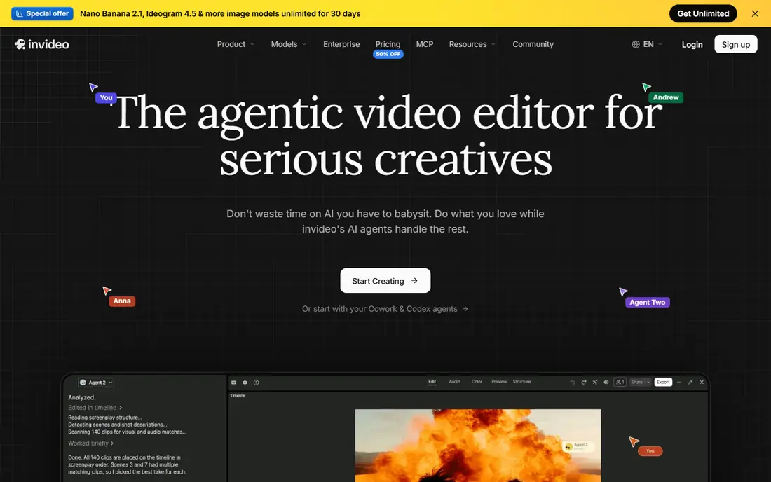InVideo AI website