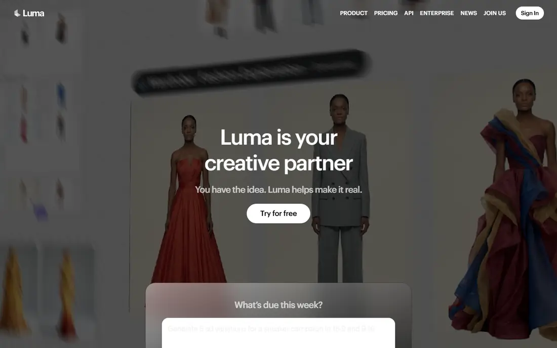Luma AI website