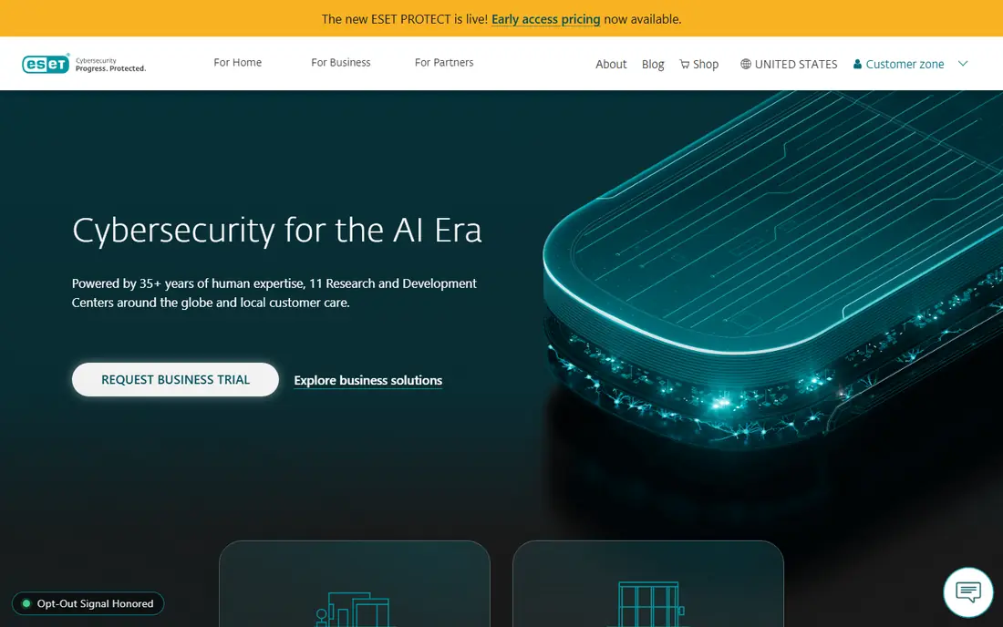 ESET HOME Security website