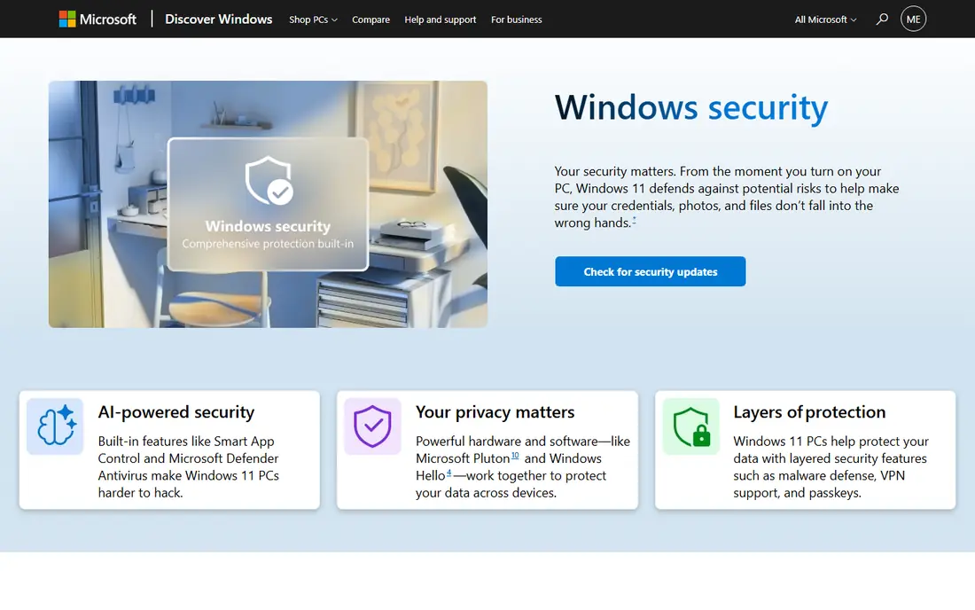 Microsoft Defender Antivirus website