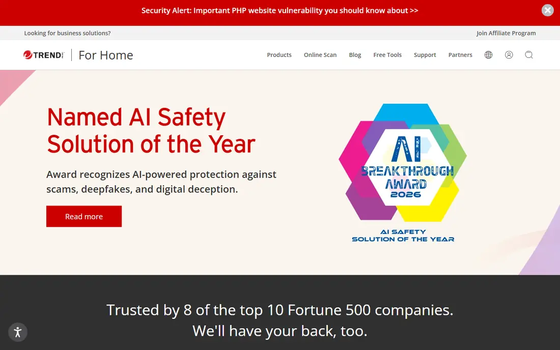 Trend Micro Maximum Security website