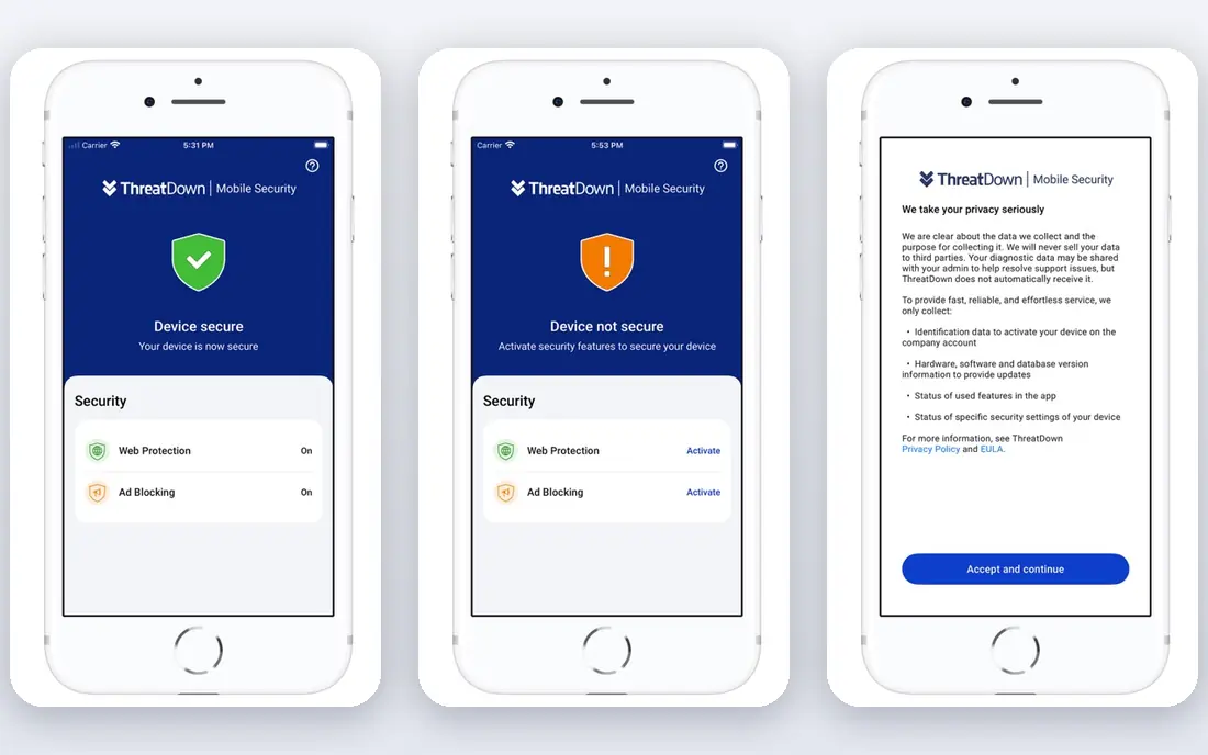 ThreatDown (Malwarebytes) app screenshots