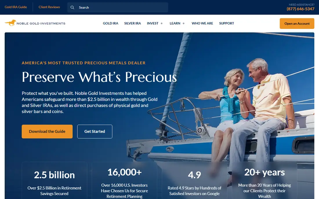 Noble Gold Investments website