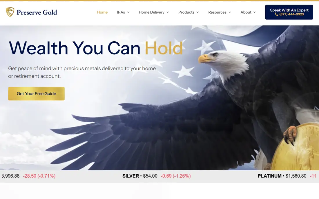 Preserve Gold website