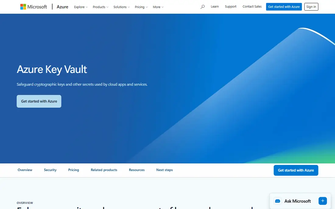 Azure Key Vault website