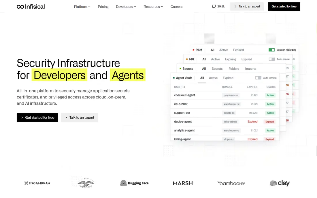 Infisical website