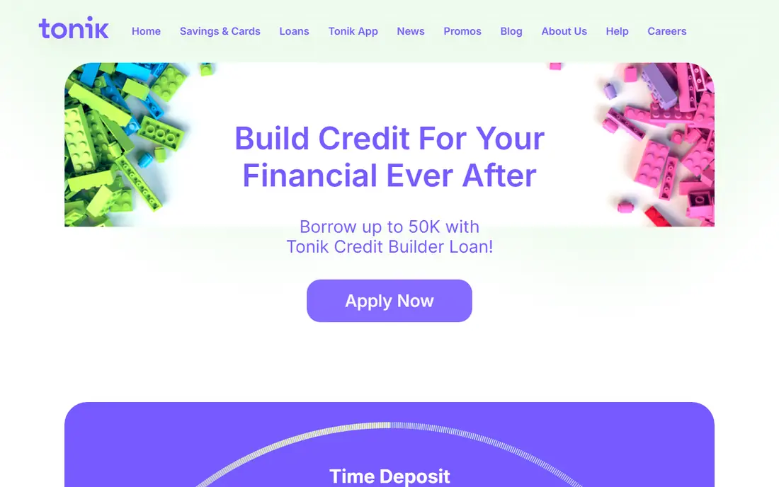 Tonik Credit Builder Loan website