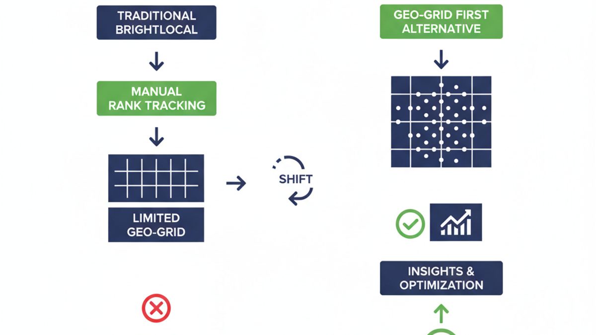 BrightLocal Alternative: A Geo-Grid-First Comparison infographic