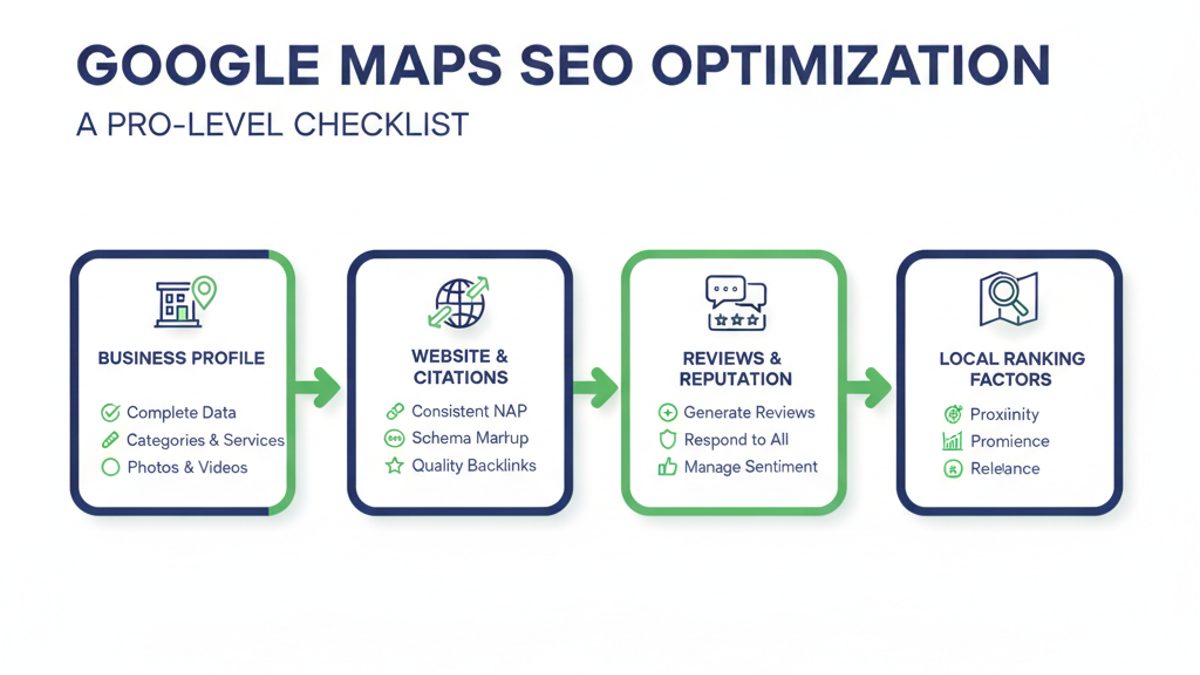 Google Maps SEO Optimization: A Pro-Level Checklist infographic