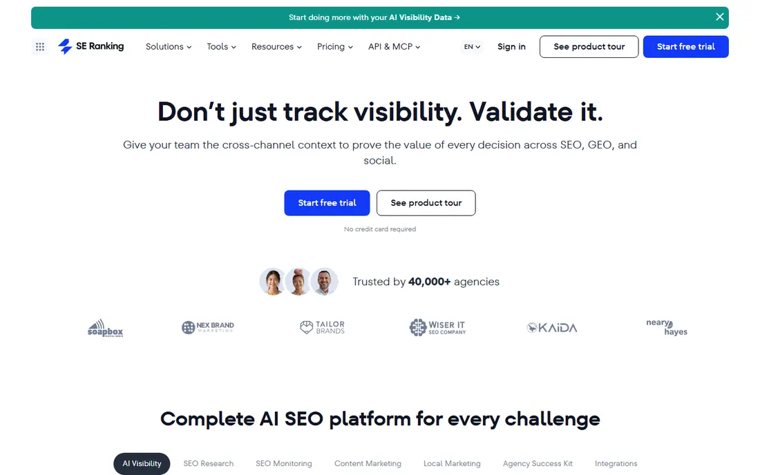SE Ranking website