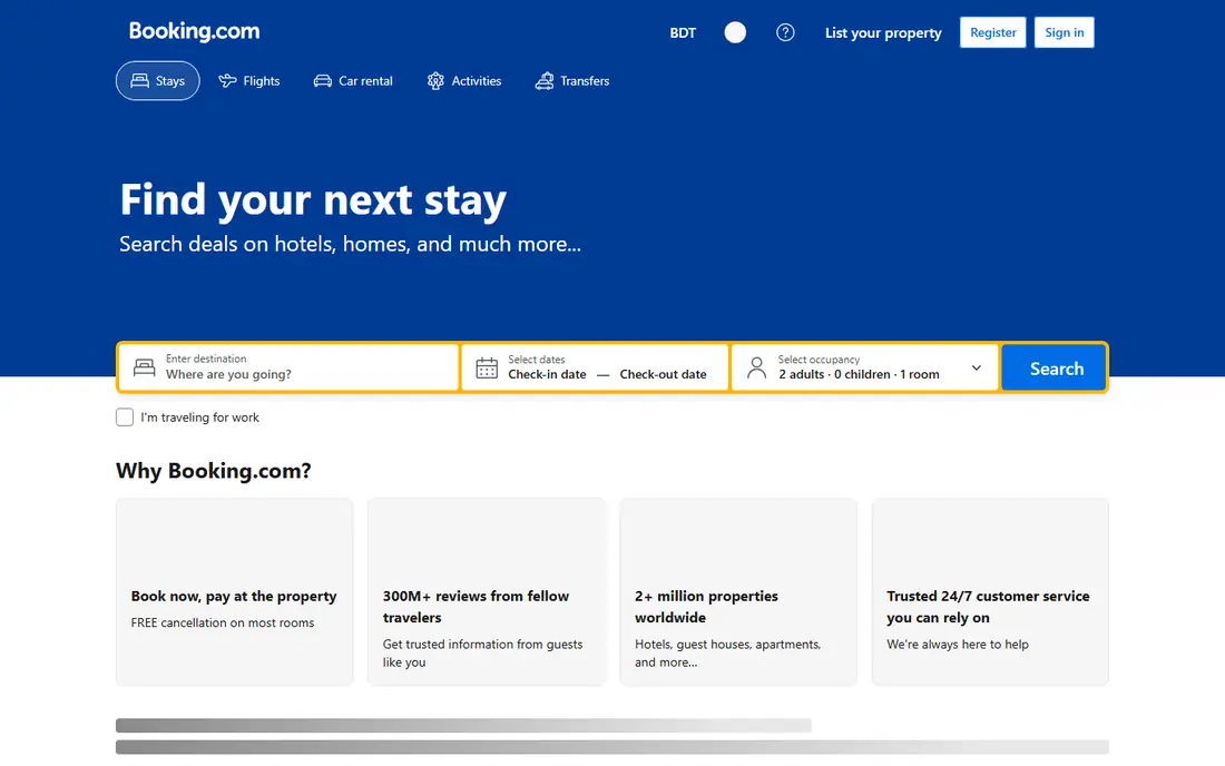 Booking.com website