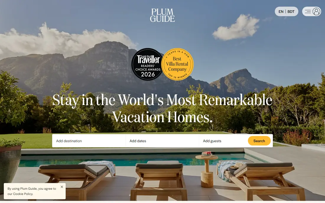 Plum Guide website