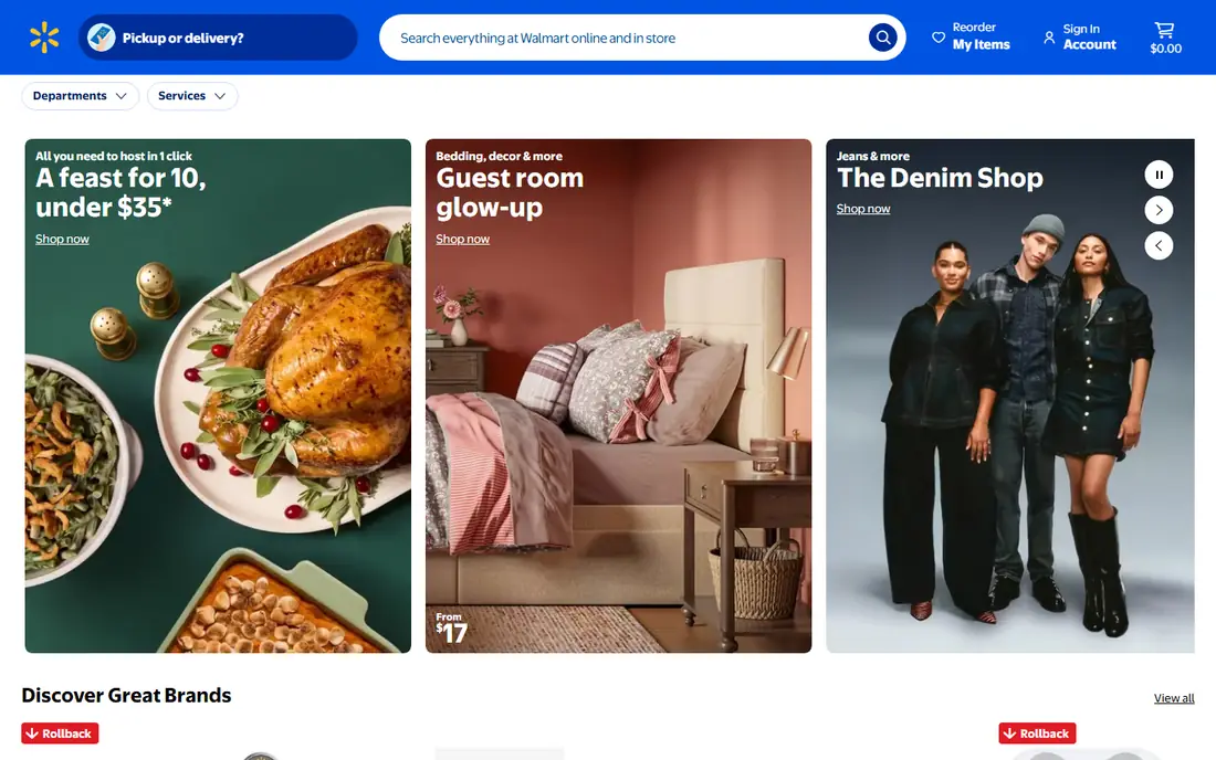 Walmart website