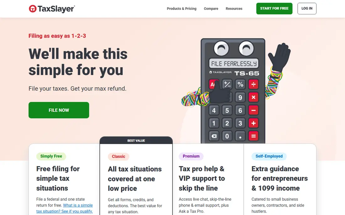 TaxSlayer website