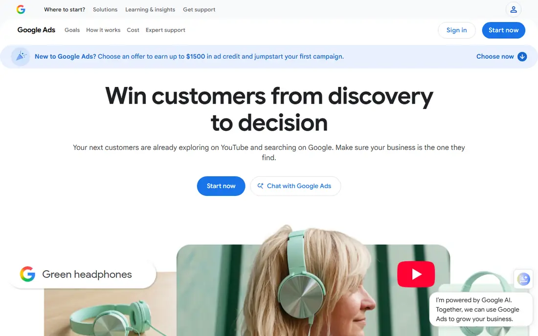 Google Ads website