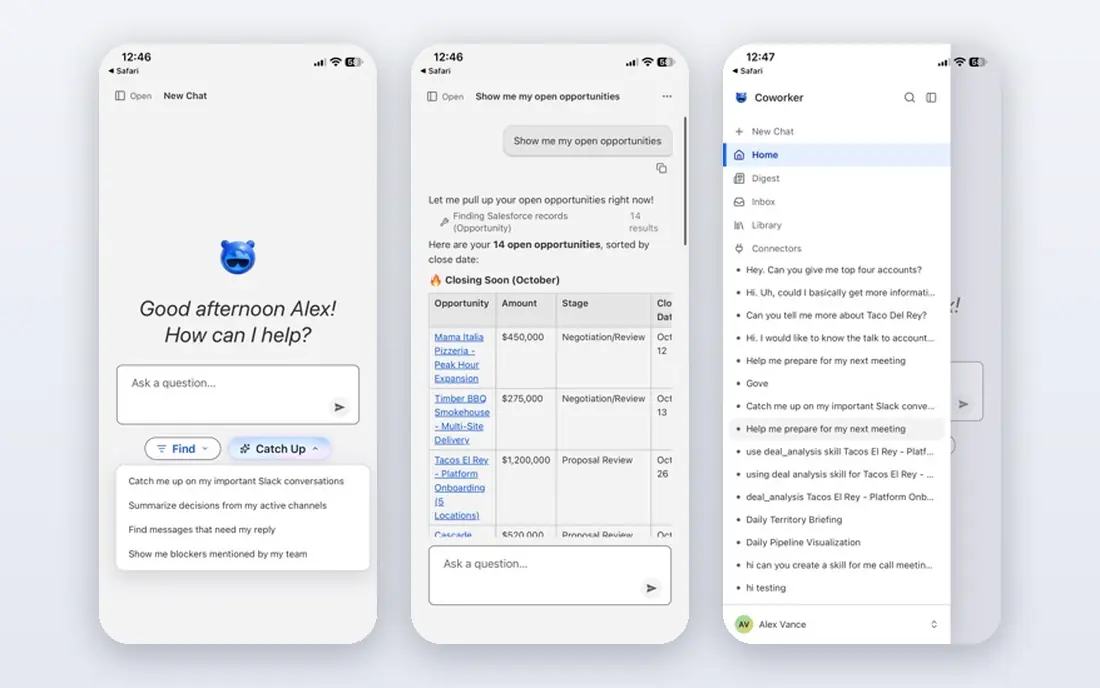 Salesforce Agentforce app screenshots