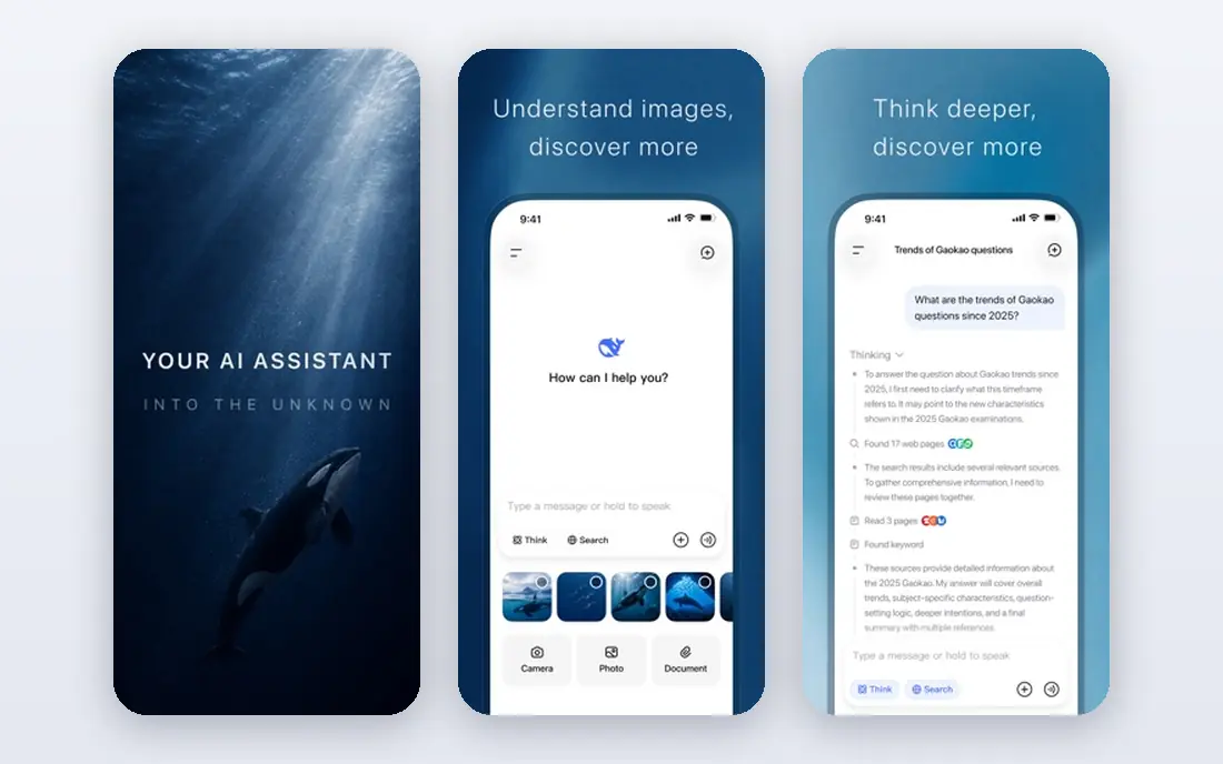 DeepSeek app screenshots