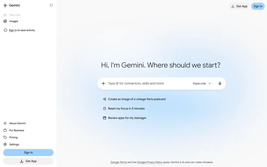 Gemini website