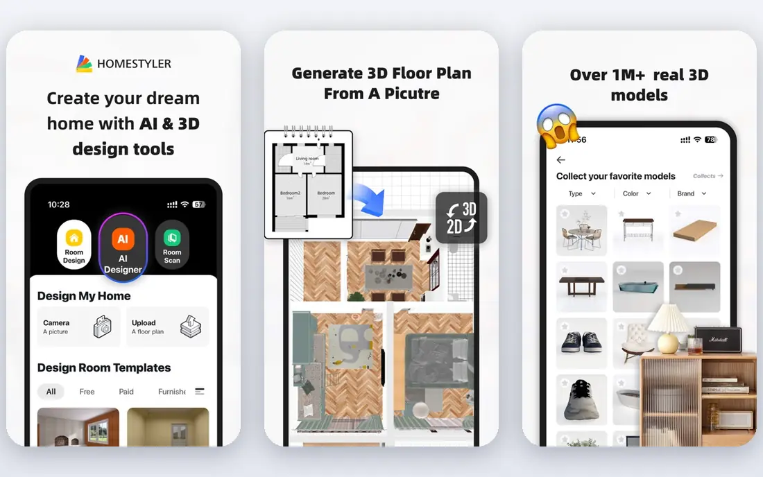 Homestyler app screenshots