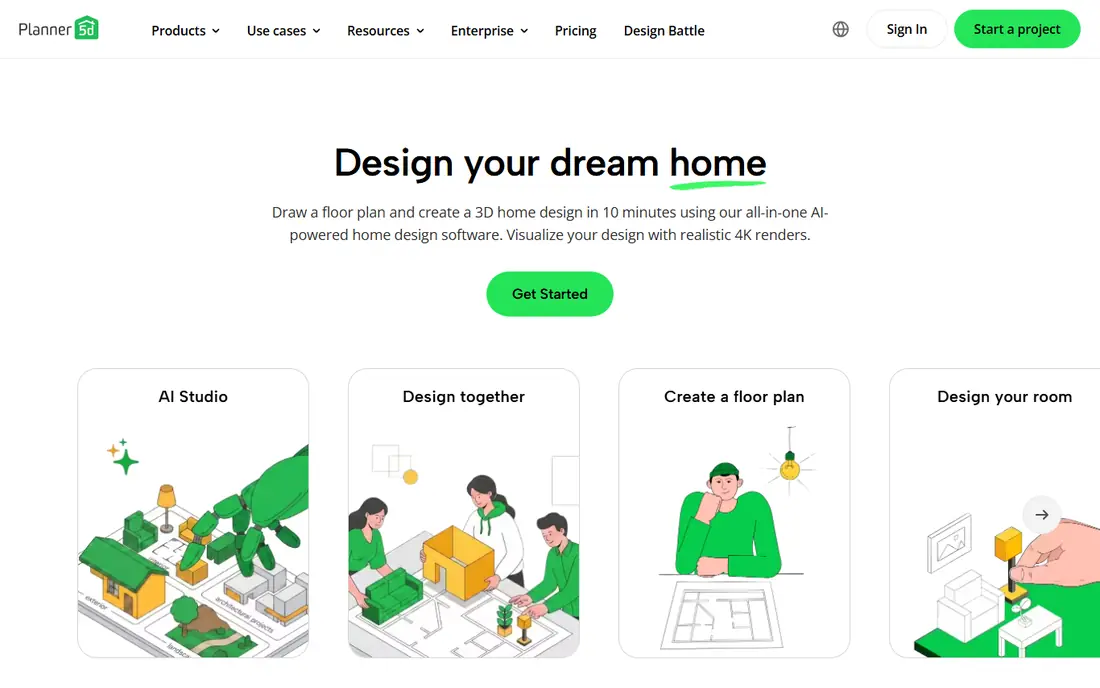 Planner 5D website