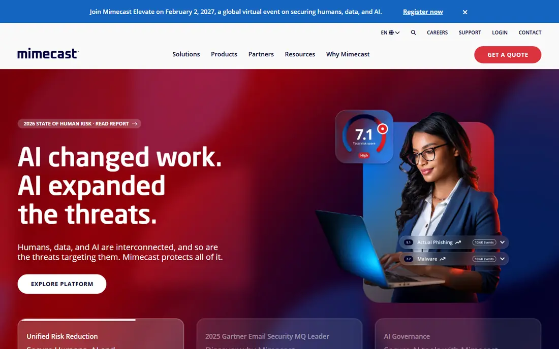 Mimecast website