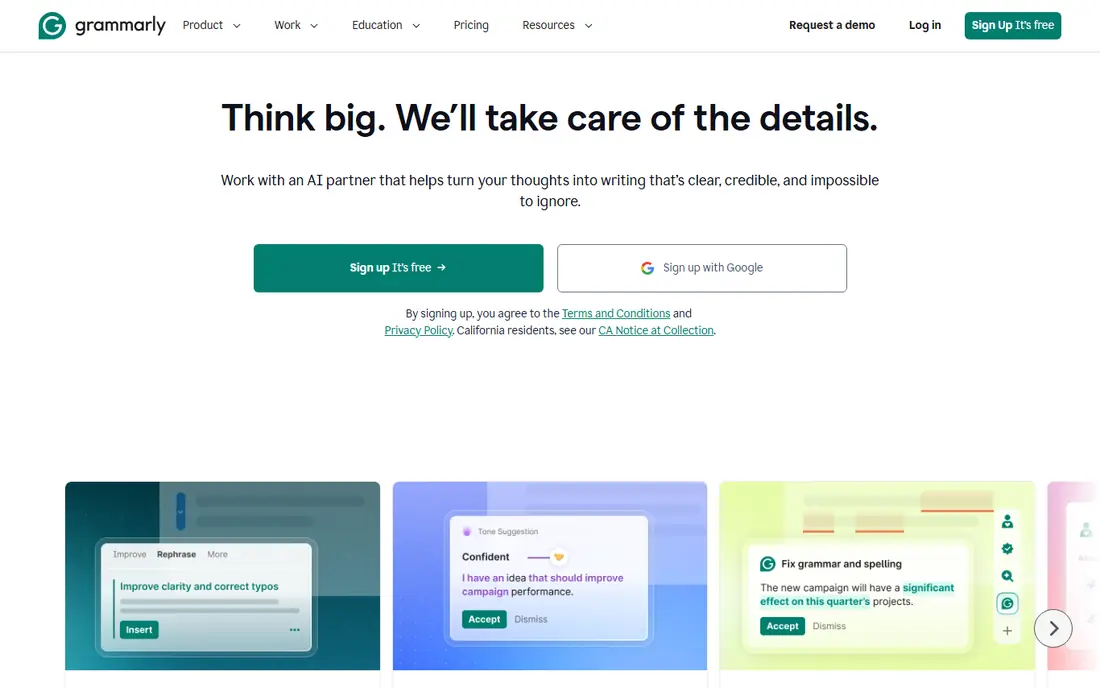 Grammarly website