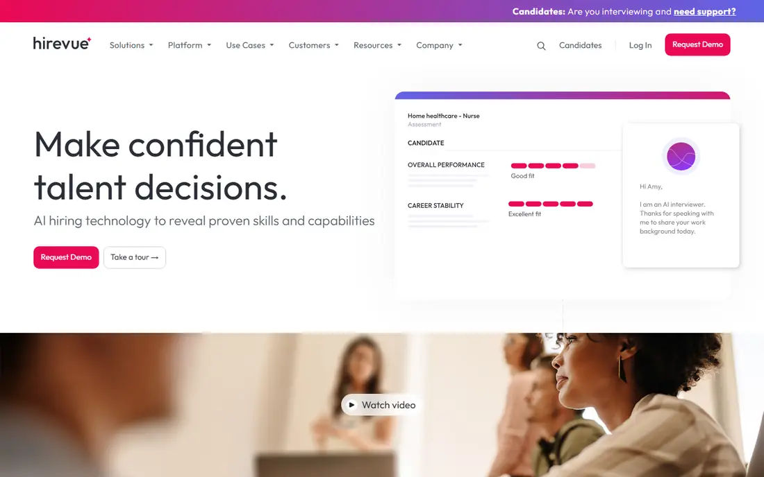 HireVue website