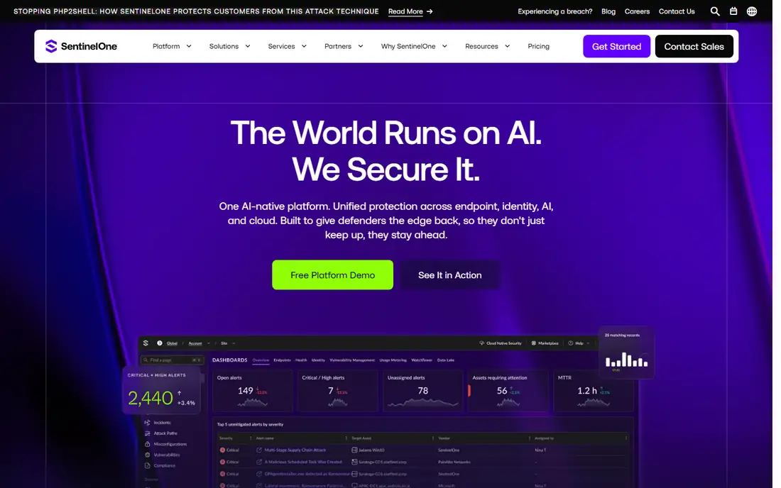 SentinelOne Singularity website