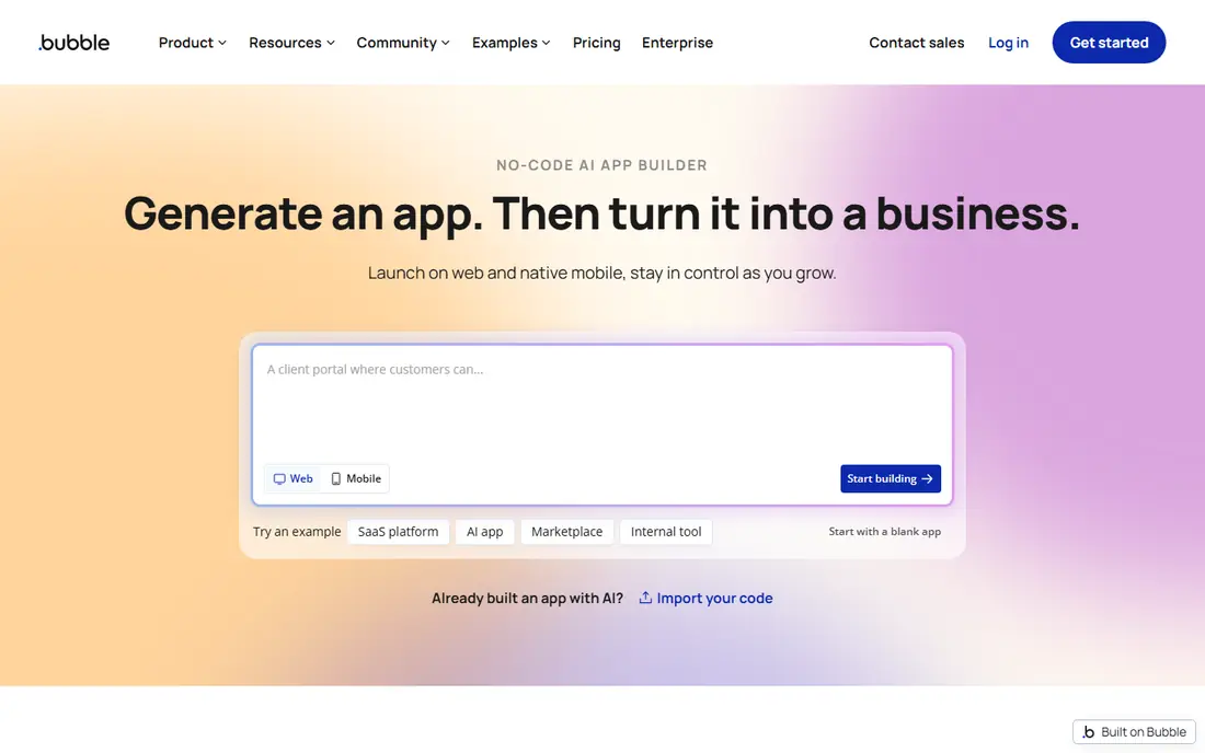 Bubble website