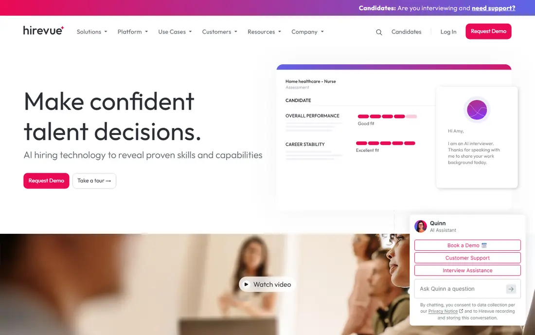 HireVue website
