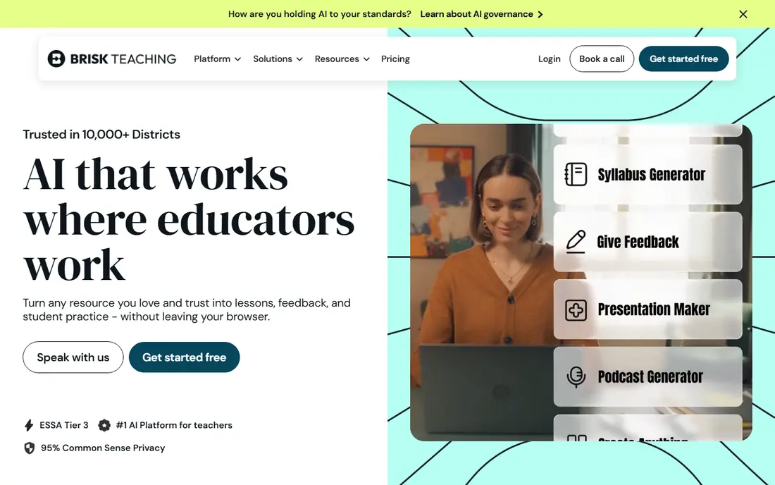 Brisk Teaching website