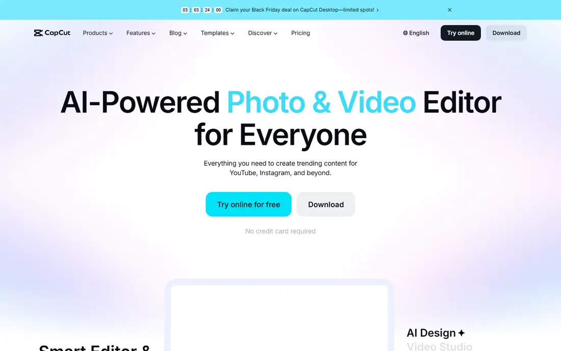 CapCut website