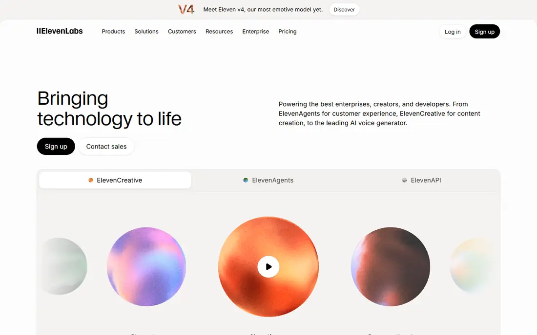 ElevenLabs website