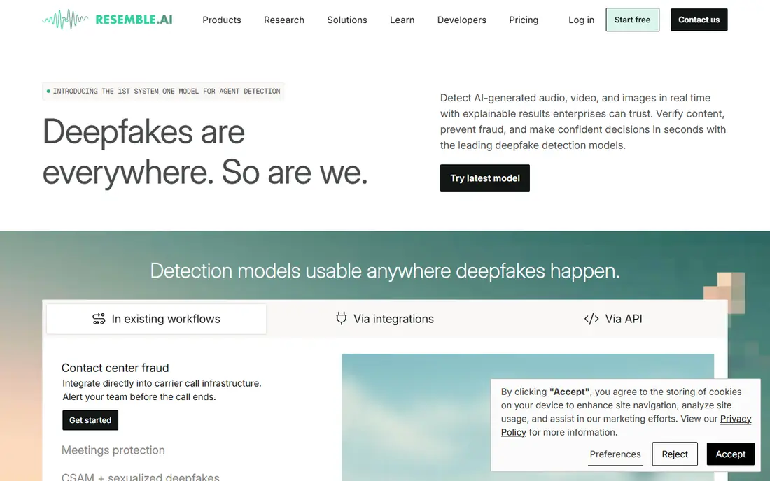 Resemble AI website