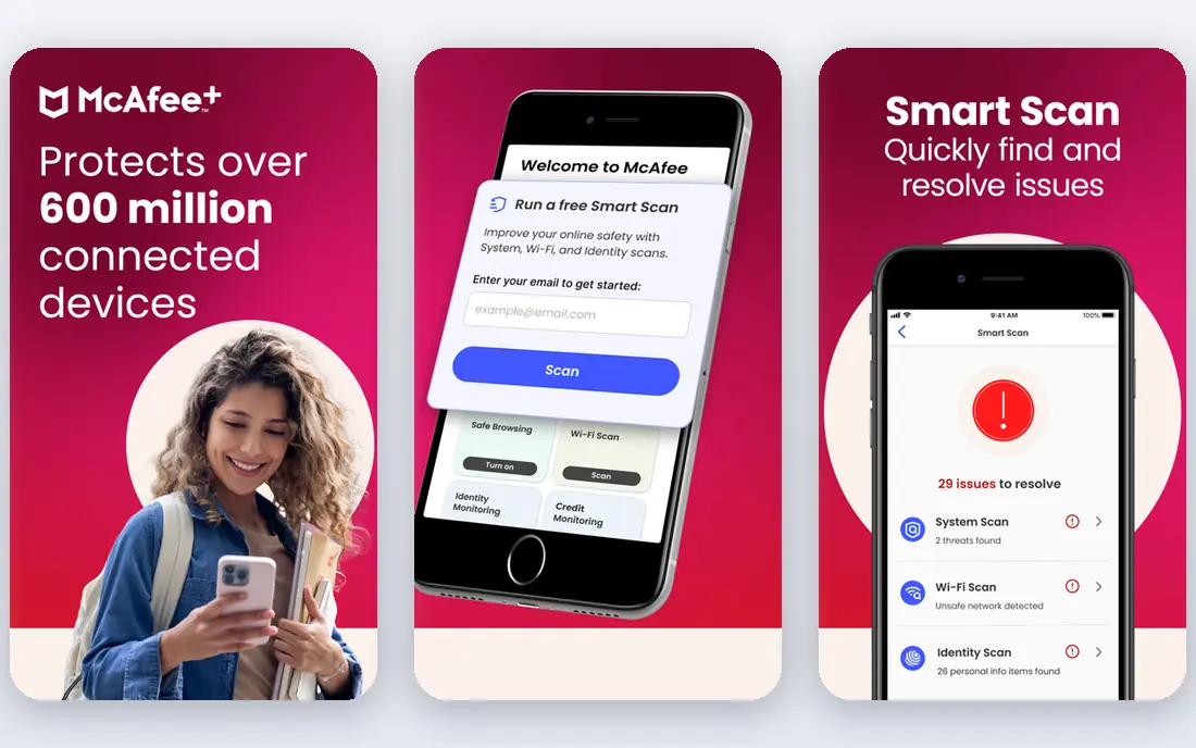 McAfee+ app screenshots