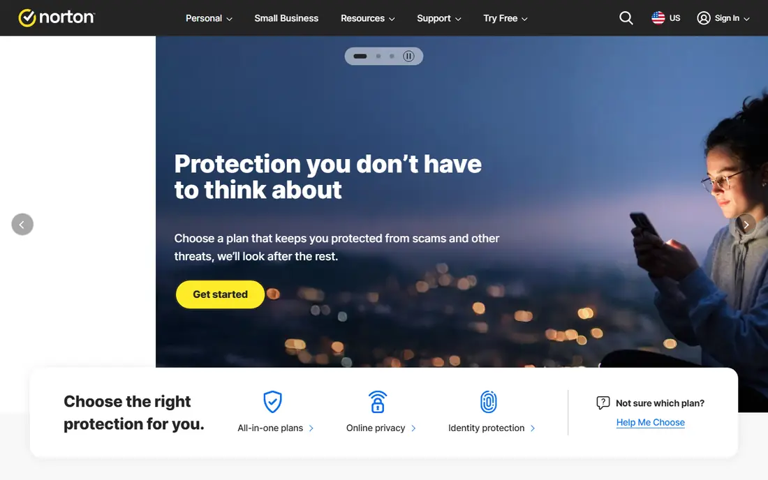 Norton 360 Deluxe website