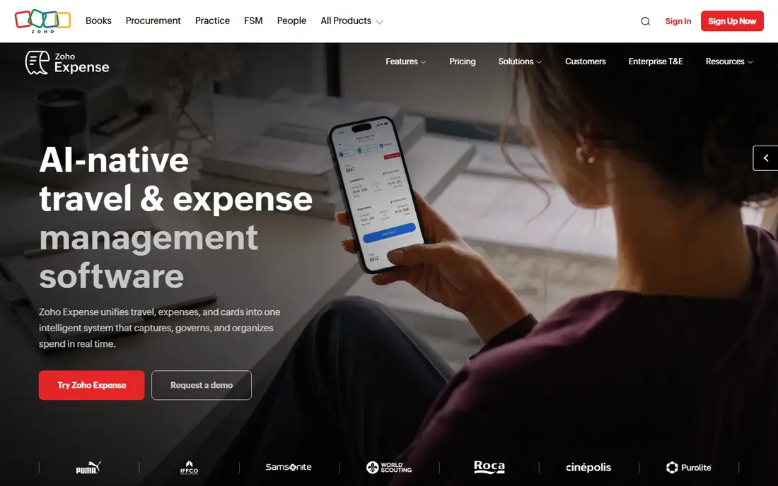 Zoho Expense website