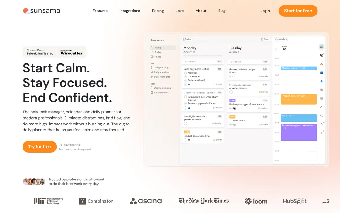 Sunsama website