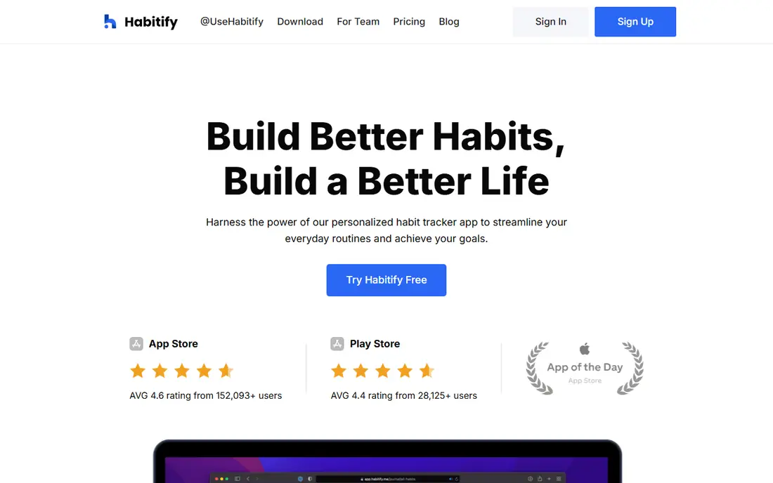 Habitify website