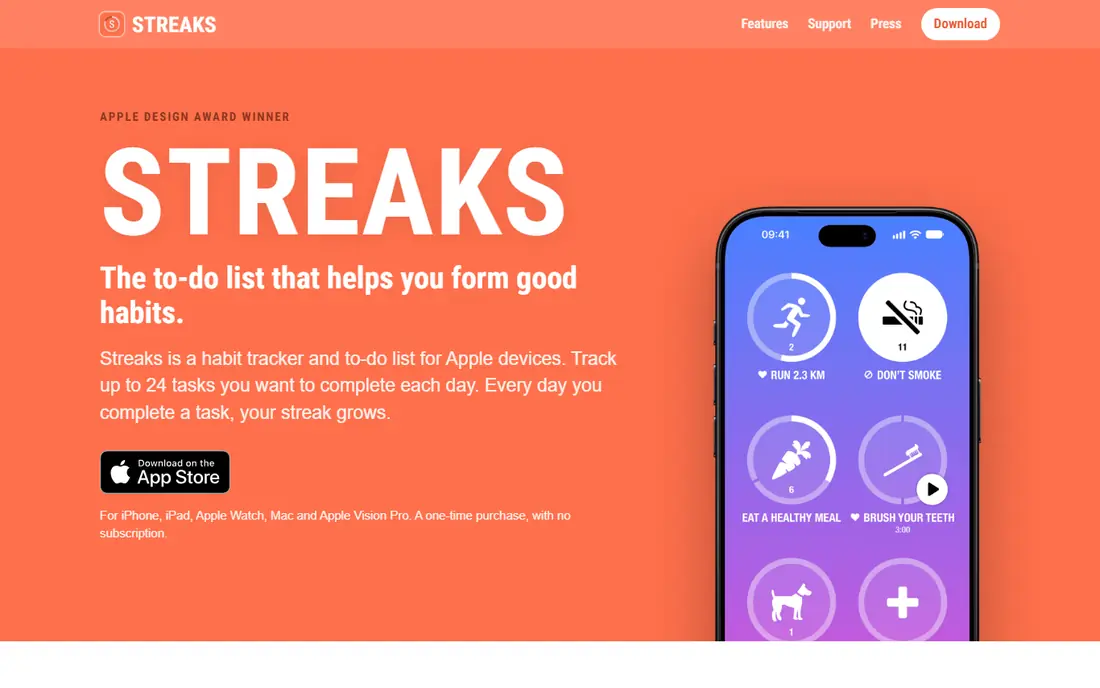 Streaks website