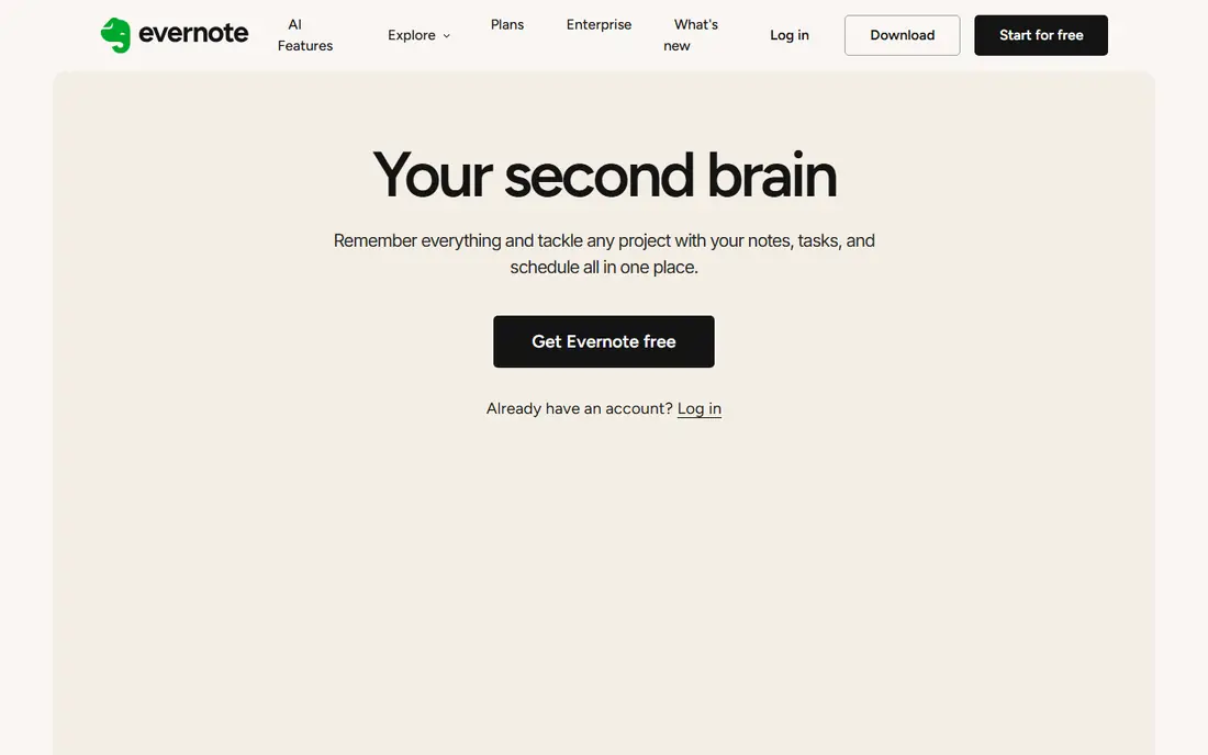 Evernote website