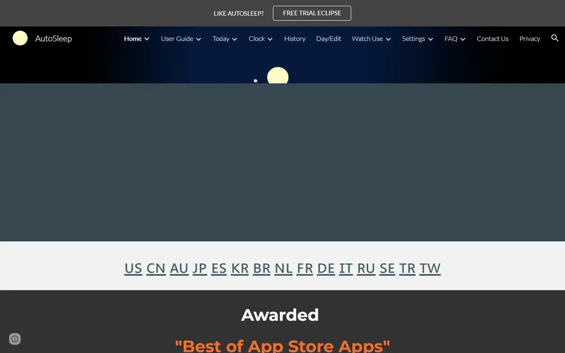 AutoSleep website