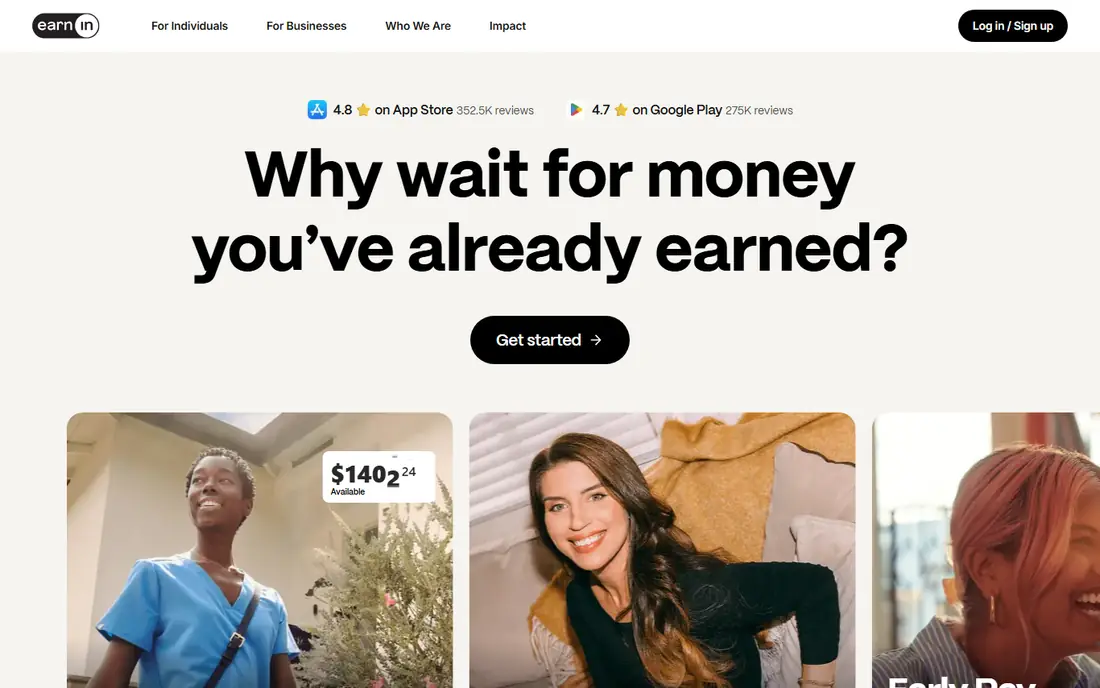 EarnIn website