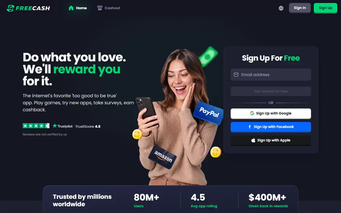 Freecash website