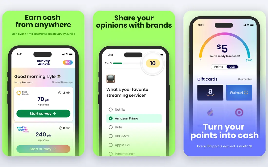 Survey Junkie app screenshots