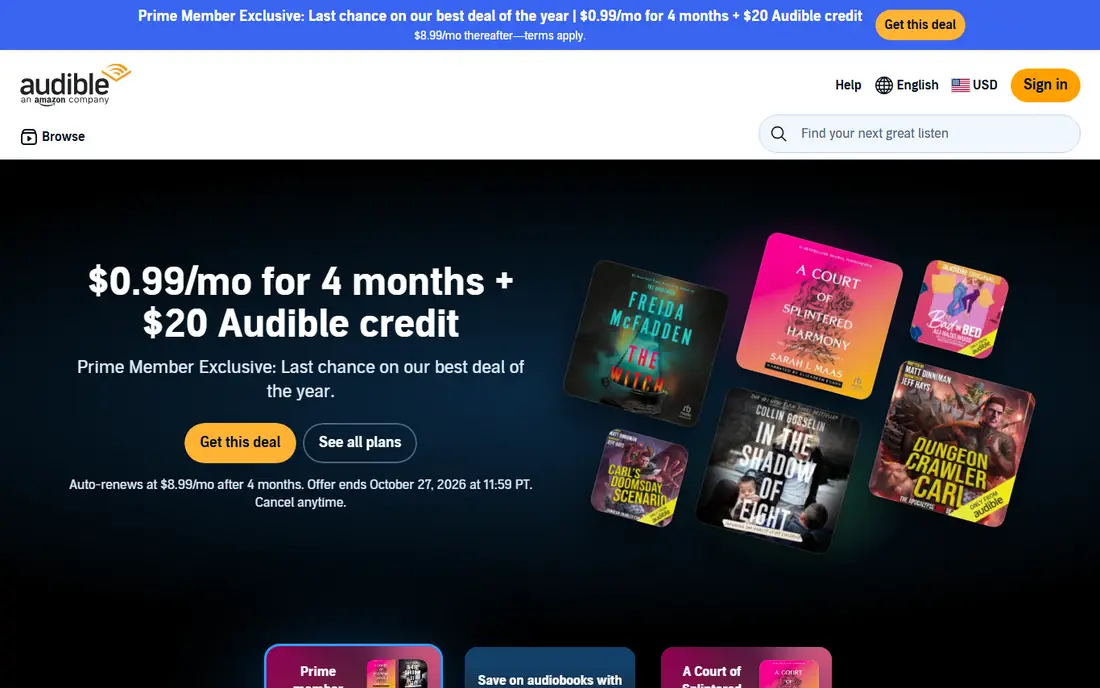Audible website