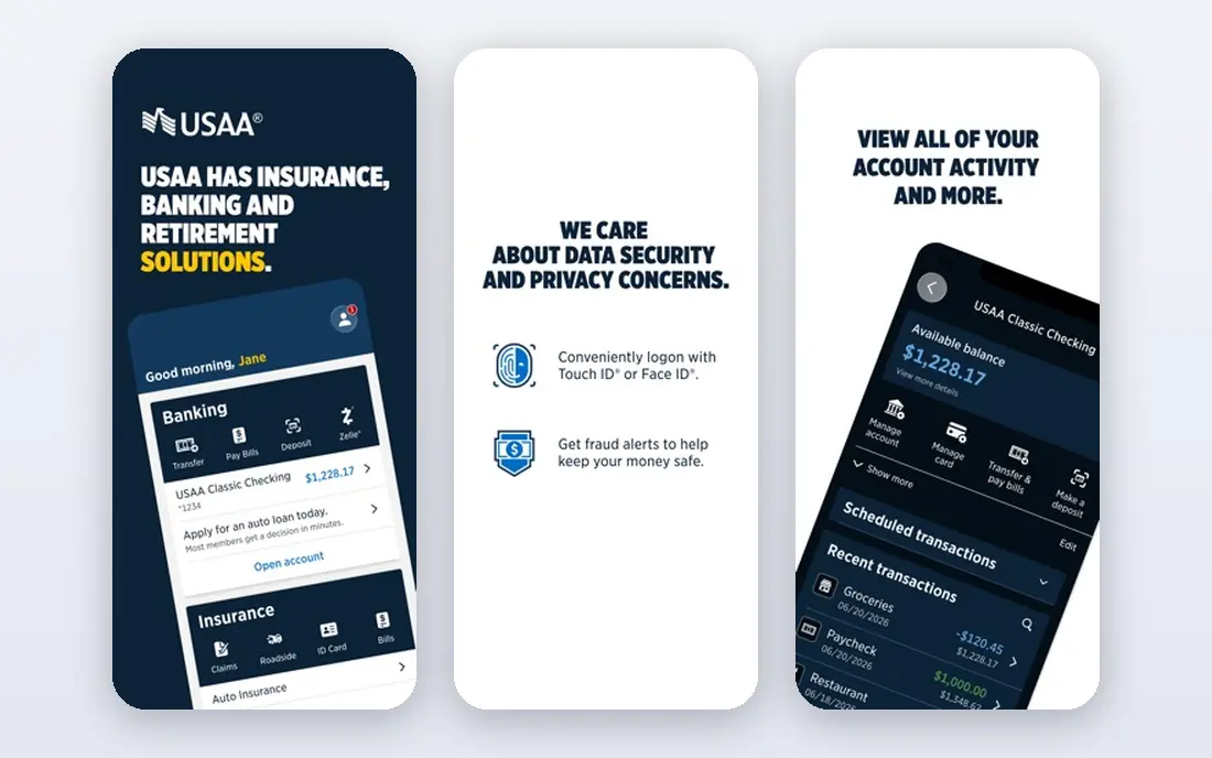 USAA app screenshots