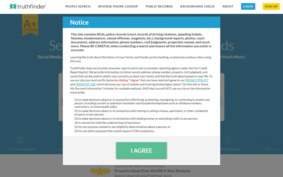 TruthFinder website