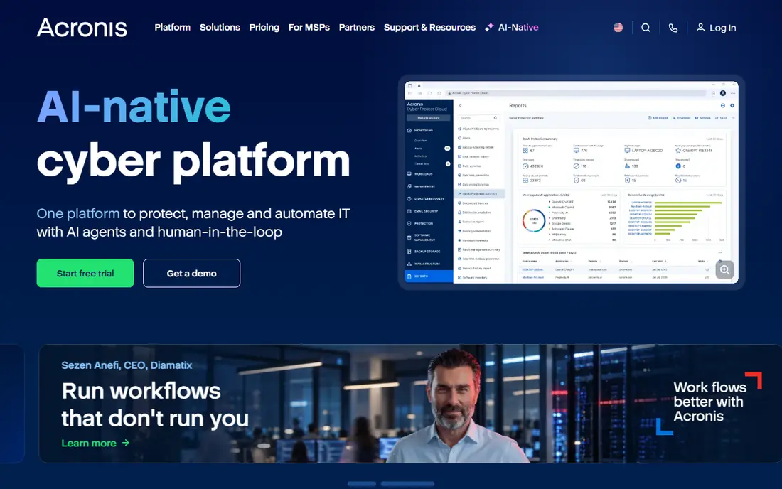 Acronis Cyber Protect Home Office website